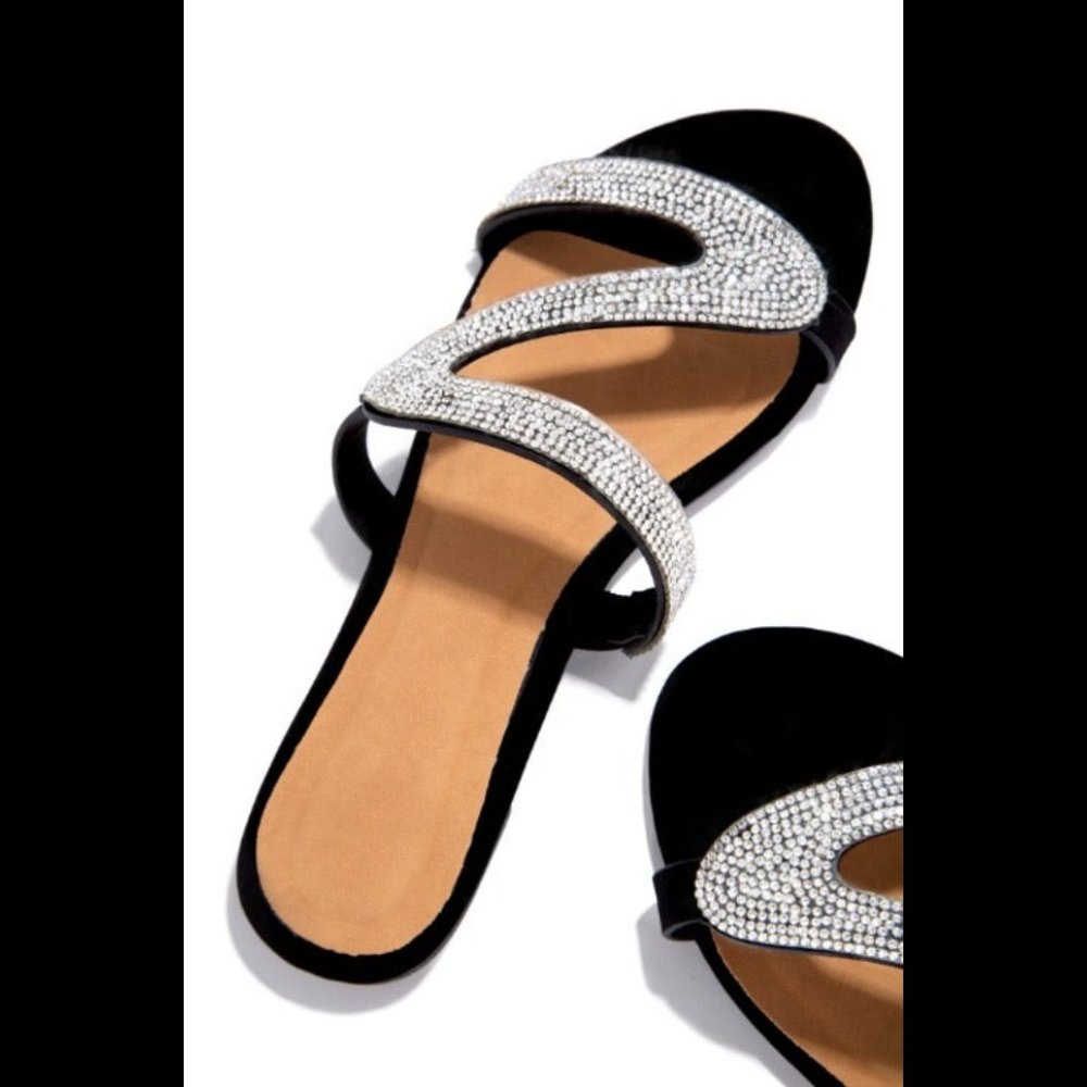 Black Rhinestone SPECTACULAR Day Club Sandal - Picture 4 of 5